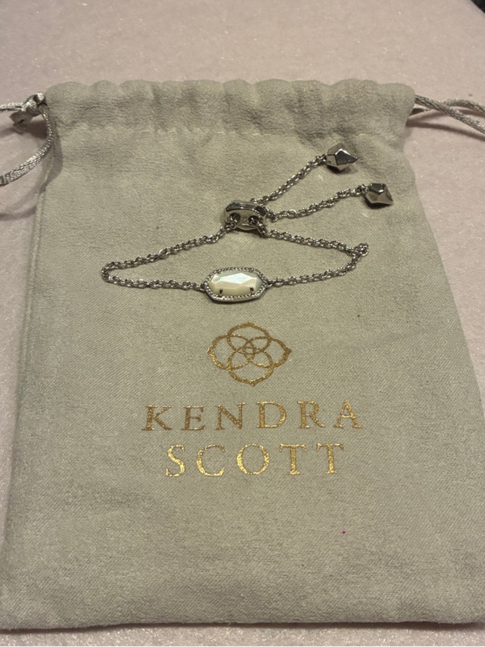 Kendra Scott Silver Bracelet with White Stone